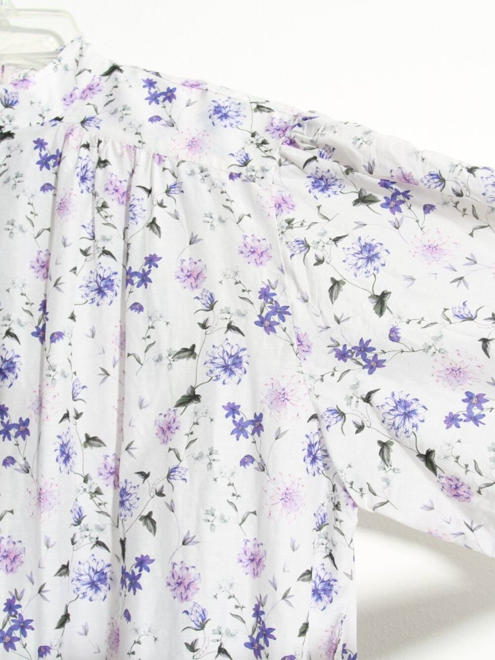 The Kooples Ditsy Floral Print Cotton Silk Mini Shirt Dress Button Long Sleeves - Picture 5 of 14